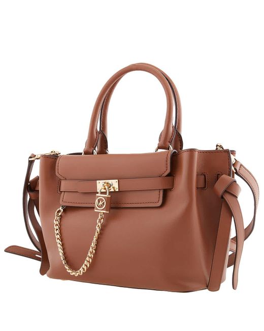 Michael Kors Brown Hamilton Legacy Small Leather Belted Satchel