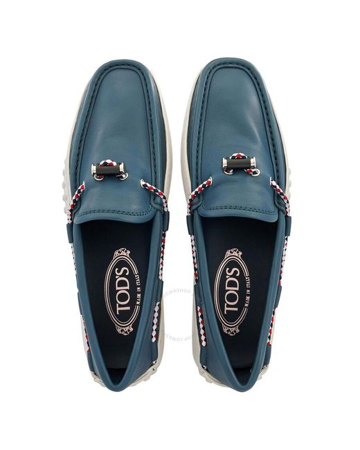 Tod's Blue Light Gommino Leather Loafers for men