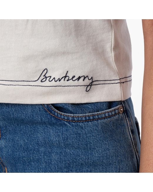 Burberry Blue Short Sleeve Cotton T-Shirt