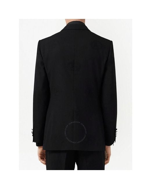 Burberry Black Oak Leaf Crest Jacquard Tuxedo Jacket for men