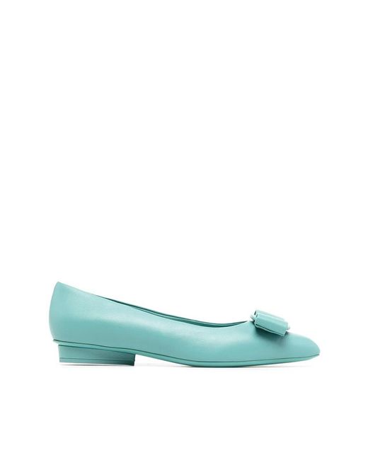 Ferragamo Blue Ladies Flats, Us