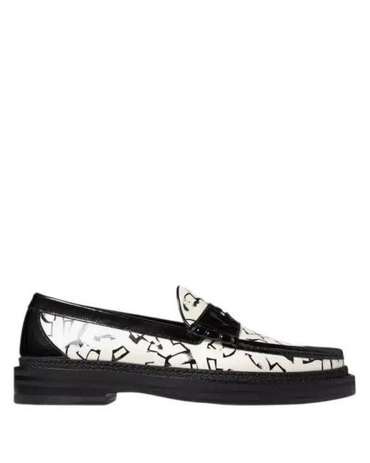 Jimmy Choo Black Eric Haze Ezra/F Artwork Printed Loafers, Brand Size 36 Us