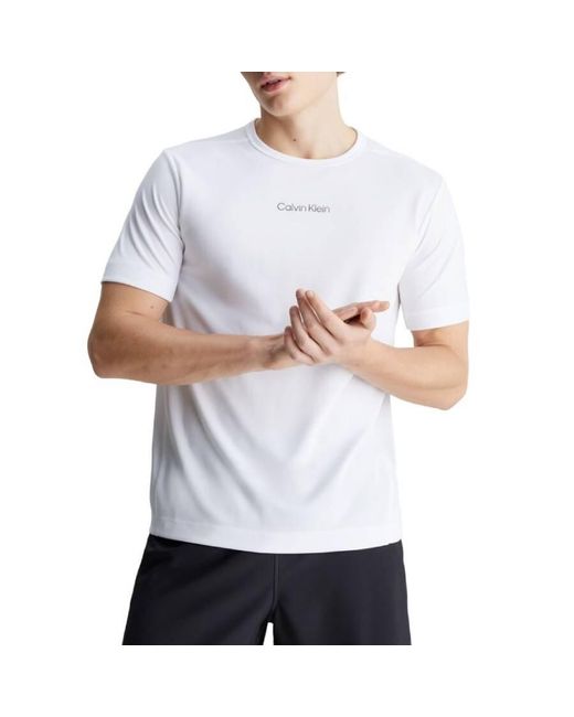 Calvin Klein White Ck Sport Short-Sleeve Gym T-Shirt for men