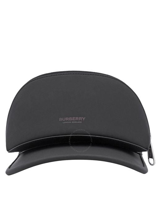 Burberry Black Zip Detail Visor Hat