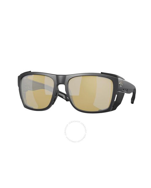 Costa Del Mar Gray King Tide 6 Sunrise Silver Mirror Polarized Glass Wrap Sunglasses 6s9112 911205 58 for men