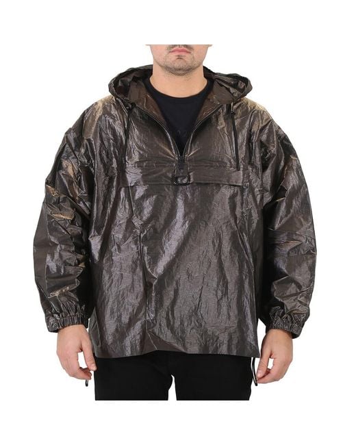 Fendi Black Pull-Out Hood Oversized Wind Breaker Jacket, Brand for men
