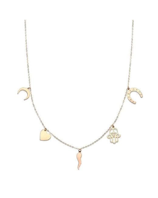 Tresorra Metallic 14K Trend Charm Dangle Necklace