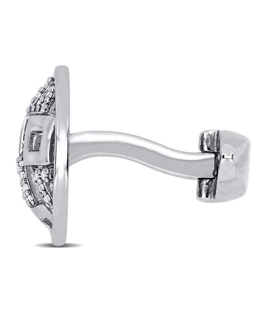 Amour Metallic 1/5 Ct Tw Diamond Lattice Cufflinks for men