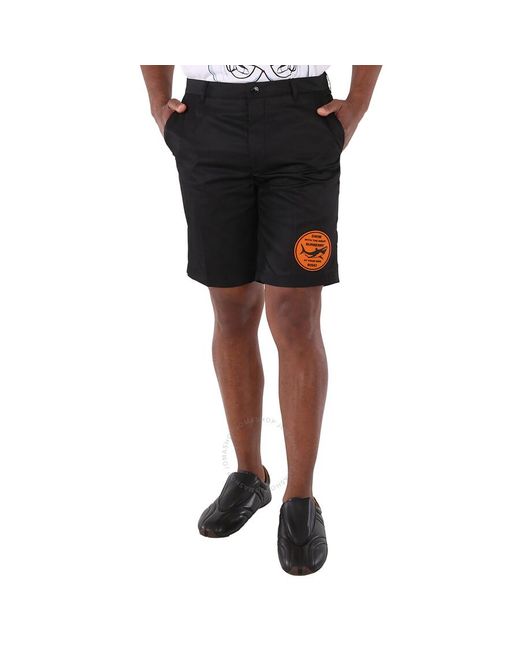 Burberry Black Shibden Shark-Print Chino Shorts, Brand Size 44 (Waist for men