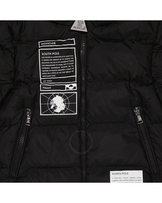 Moncler Black Boys Larm Printed Puffer Down Jacket for men
