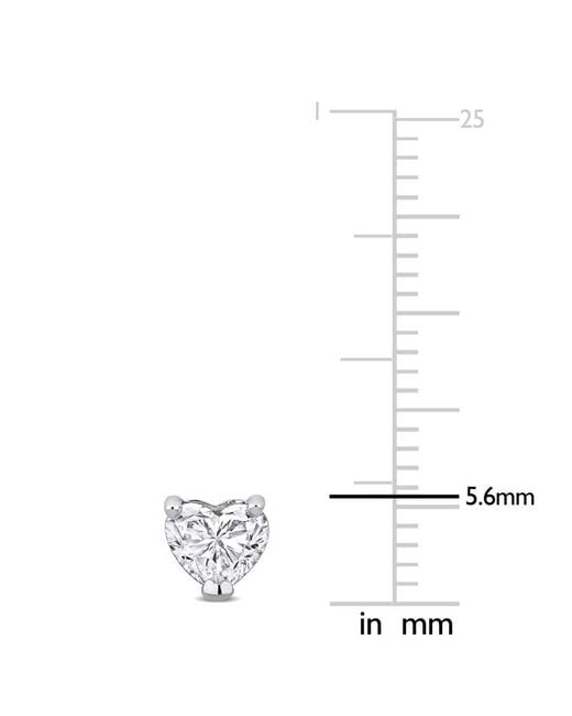 Created Forever Metallic 1Ct Tw Heart-Shaped Lab-Grown Diamond Stud Earrings