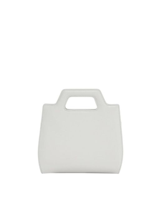 Ferragamo White Mini Wanda Top Handle Leather Hand Bag