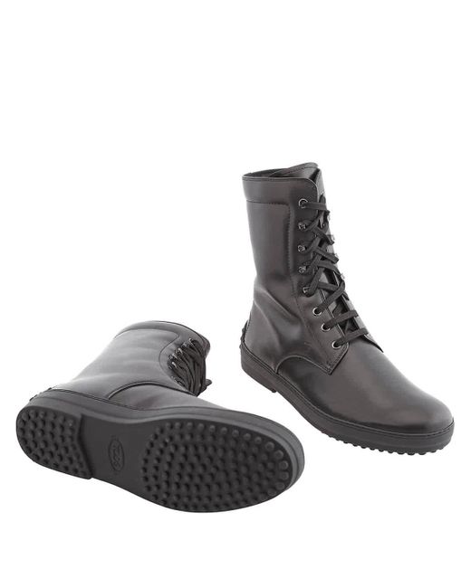 Tod's Gray Winter Gommini Lace Up Ankle Boots for men