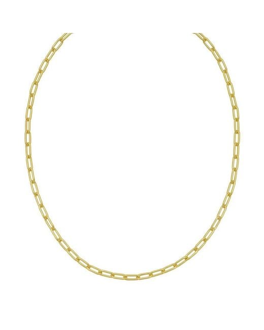 Tresorra Metallic Sterling Plated Paperclip Chain Necklace