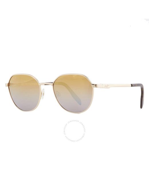 Maui Jim Metallic Hukilau Dual Mirror Gold To Silver Geometric Sunglasses Dgs845-16 52