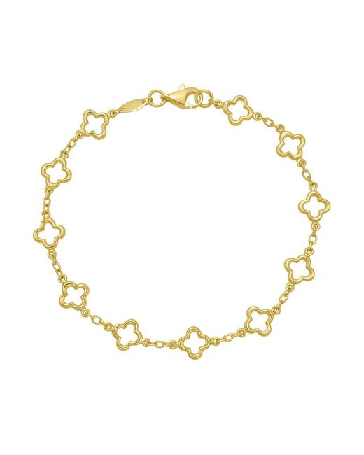Kylie Harper Metallic Ladies 14K Fashion Clover Link Bracelet