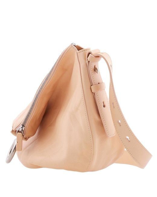 Burberry Natural Crinkled Leather Small Knight Bag