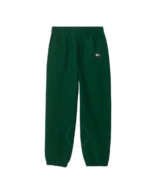 Burberry Green Equestrian Knight Patch Track Pants for men