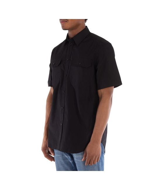 Burberry Black Equestrian Knight Motif Cotton Shirt for men