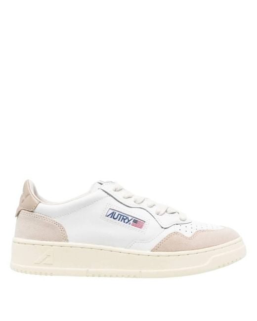 Autry White Medalist Low-Top Sneakers, Brand Size 35 Us