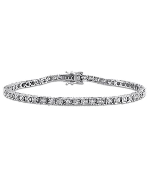 Created Forever Metallic 1Ct Tw Lab-Grown Diamond Tennis Bracelet