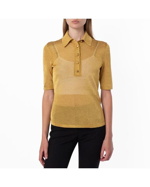 Ferragamo Multicolor Three-Quarter Sleeved Lurex Polo Shirt for men