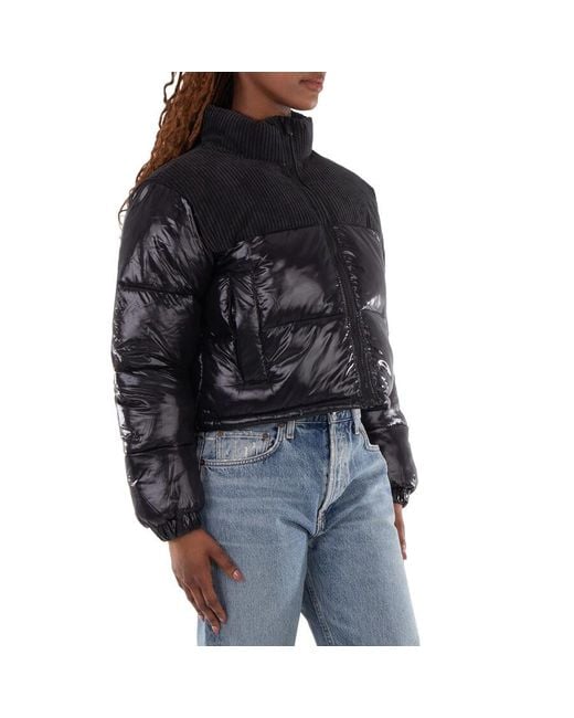 Save The Duck Black Aluna Corduroy Quilted Long Sleeve Jacket, Brand Size 0