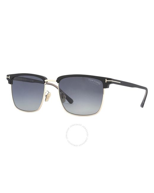 Tom Ford Gray Hudson Polarized Smoke Gradient Square Sunglasses Ft0997-h 02d 55 for men