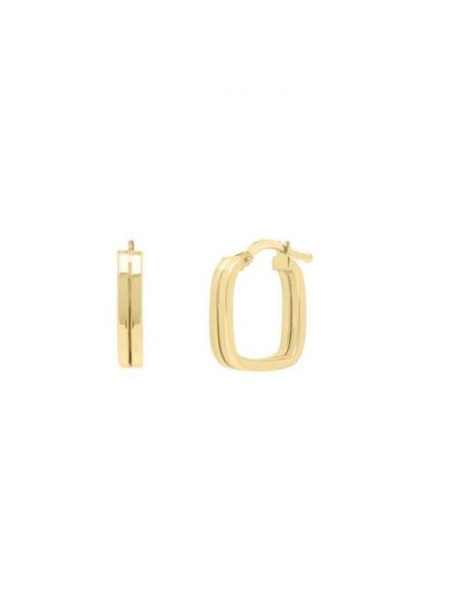 Tresorra Metallic 14K Double Square Tube Hoop Earrings