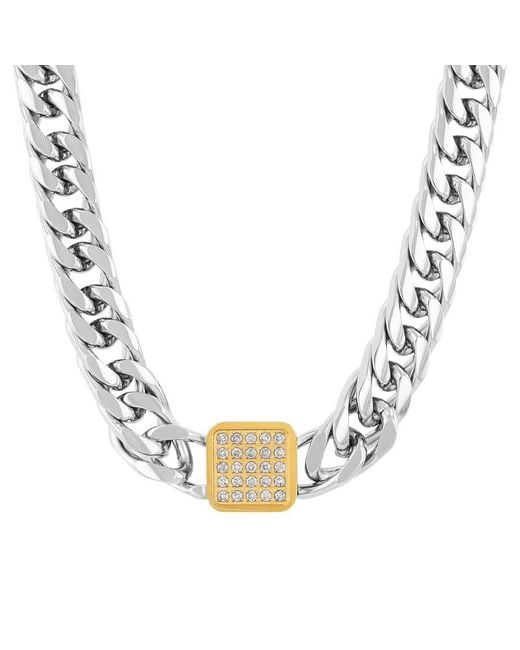 Robert Alton Metallic 1/2Ctw Diamond With Finish Stainless Steel 20" Chain for men