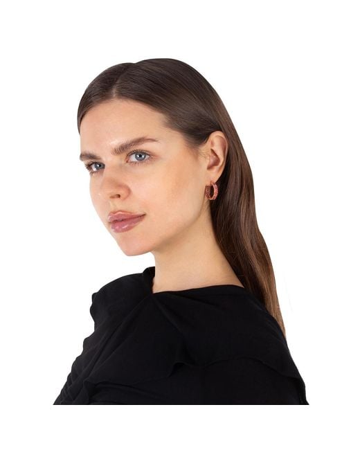 Swarovski White Matrix Baguette Cut Crystal Hoop Earrings