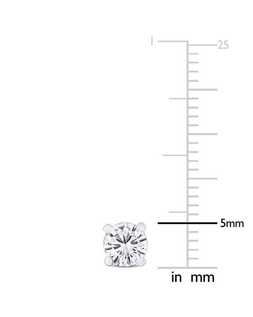 Amour Metallic 1 Ct Dew Created Moissanite Solitaire Earrings