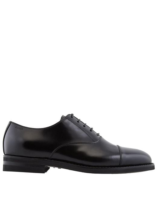 Bally Black Leather Oxford Shoes, Brand Size 8 Us for men