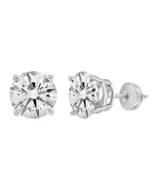 Brilliant Diamond Metallic 14Kt 3.00 Carat Round Cut Lab Grown Diamond Stud Earrings For for men