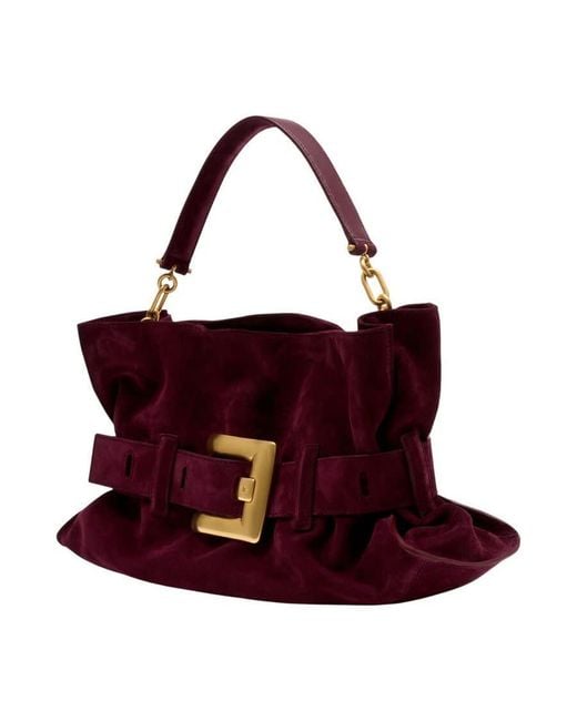 Balmain Purple Anthem Shoulder Bag Burgundy