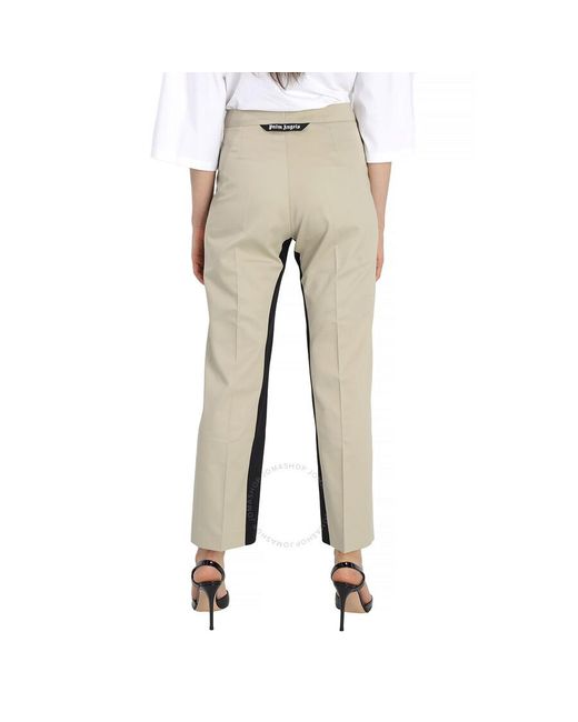 Palm Angels Natural Straight-leg Panelled Two-tone Trousers