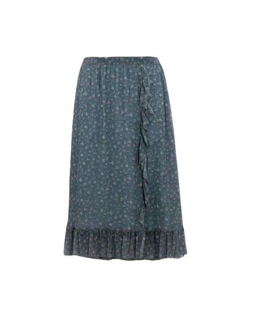 COACH Blue Grey / Pale Pink Crepon Skirt