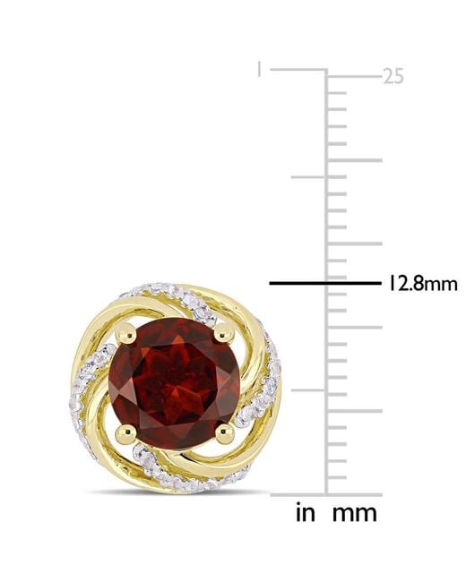Amour Metallic 4 1/3 Ct Tgw Garnet And Topaz Swirl Stud Earrings for men