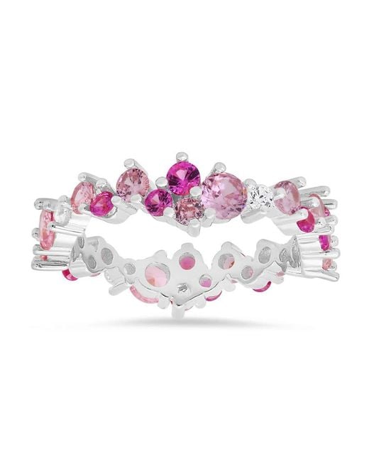 Kylie Harper Purple Sterling Abstract Sapphire Ombre Eternity Band Ring