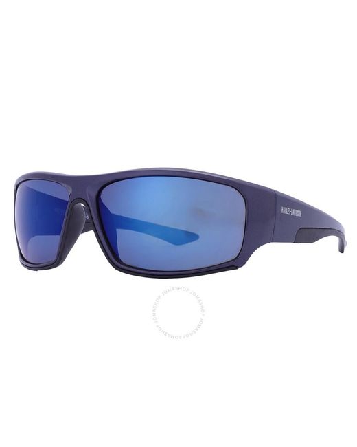 Harley Davidson Blue Mirror Square Sunglasses Hd0670s 92x 64 for men