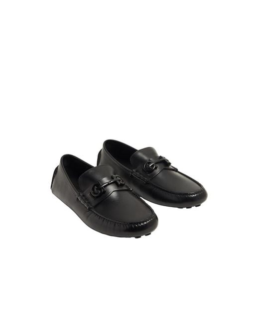 Ferragamo Black Grazioso Gancini Ornament Driver for men