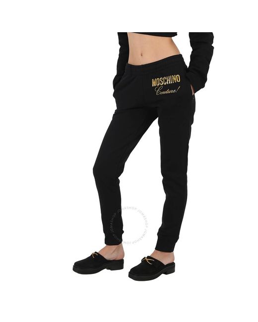 Moschino Black Fantasy Print Couture Logo joggers