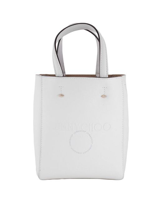 Jimmy Choo White Lenny North-South Leather Tote Bag for men