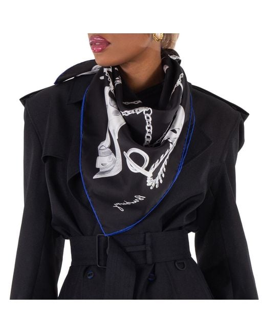 Burberry Blue Knight Hardware-Print Scarf