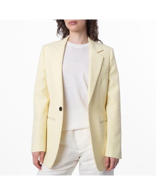 Burberry Natural Sherbet Tailored Blazer Jacket, Brand Size 4 Us