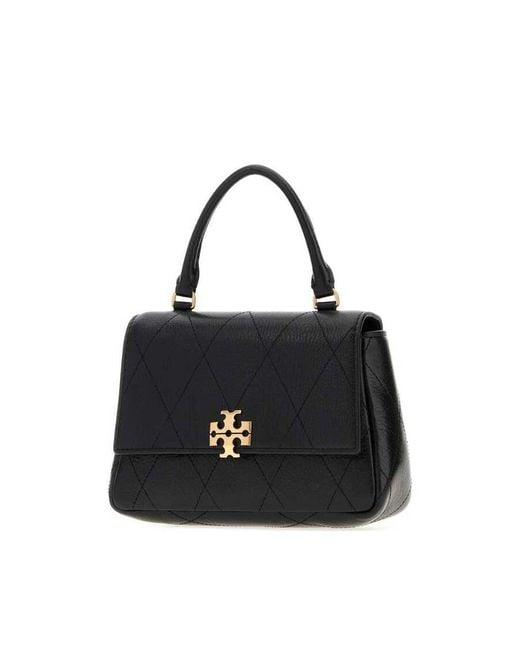 Tory Burch Black Quilted Top Handle Bag