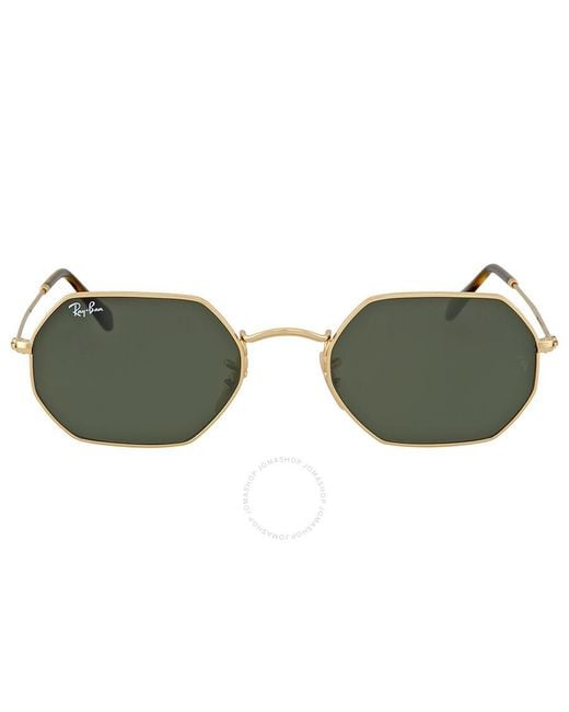 Ray-Ban Brown Octagonal Metal Sunglasses
