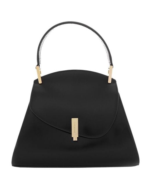 Ferragamo Black Prisma Asymmetrical Geometric Flap Small Handbag