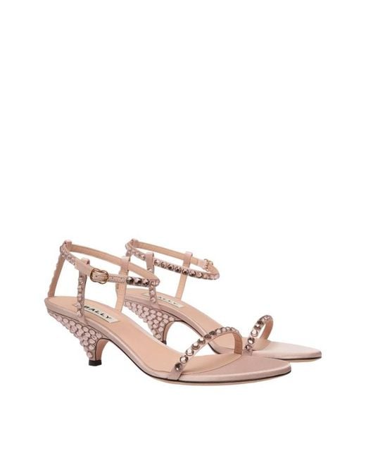 Bally Pink Katy Crystal Embellished Heeled Sandals, Brand Size 36 Us