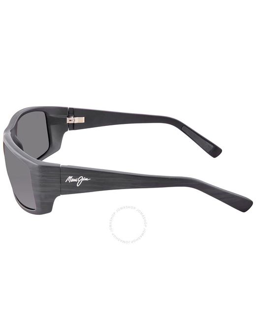 Maui Jim Gray Wassup Polarized Grey Rectangular Sunglasses 123-02w